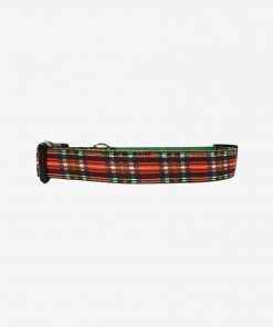 Red Plaid Christmas Dog Collar - Large